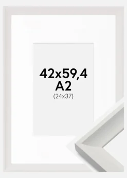 Ramme Öjaren Hvid 42x59,4 cm (A2) - Passepartout Hvid 25x38 cm