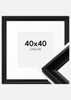 Ramme Öjaren Sort 40x40 cm - Passepartout Hvid 25x25 cm