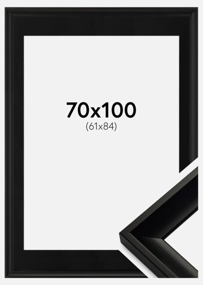 Ramme Öjaren Sort 70x100 cm - Passepartout Sort 62x85 cm