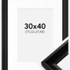 Ramme Öjaren Sort 30x40 cm - Passepartout Hvid 8x12 inches