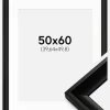 Ramme Öjaren Sort 50x60 cm - Passepartout Hvid 16x20 inches