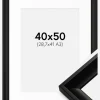 Ramme Öjaren Sort 40x50 cm - Passepartout Hvid 29,7x42 cm (A3)