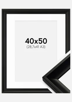 Ramme Öjaren Sort 40x50 cm - Passepartout Hvid 29,7x42 cm (A3)