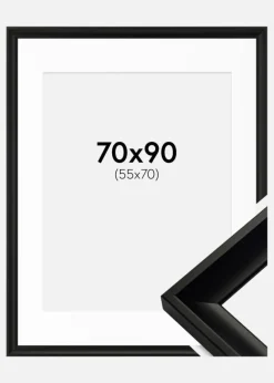 Ramme Öjaren Sort 70x90 cm - Passepartout Hvid 56x71 cm