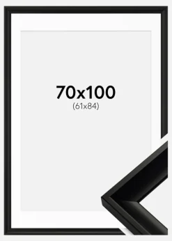 Ramme Öjaren Sort 70x100 cm - Passepartout Hvid 62x85 cm