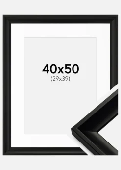 Ramme Öjaren Sort 40x50 cm - Passepartout Hvid 30x40 cm