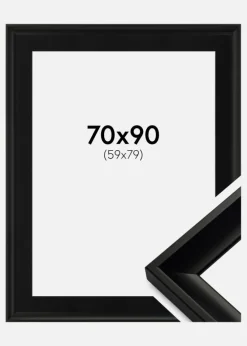 Ramme Öjaren Sort 70x90 cm - Passepartout Sort 60x80 cm