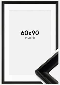 Ramme Öjaren Sort 60x90 cm - Passepartout Hvid 50x75 cm