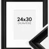 Ramme Öjaren Sort 24x30 cm - Passepartout Hvid 6x8 inches