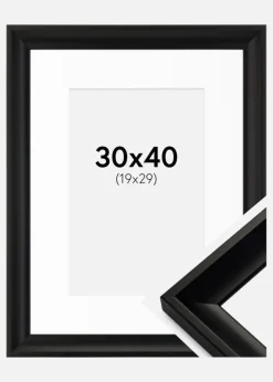 Ramme Öjaren Sort 30x40 cm - Passepartout Hvid 20x30 cm