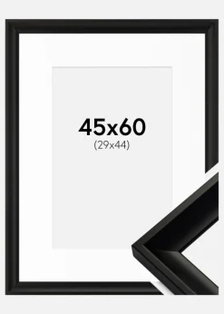 Ramme Öjaren Sort 45x60 cm - Passepartout Hvid 30x45 cm