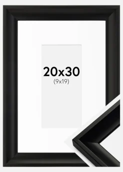 Ramme Öjaren Sort 20x30 cm - Passepartout Hvid 10x20 cm