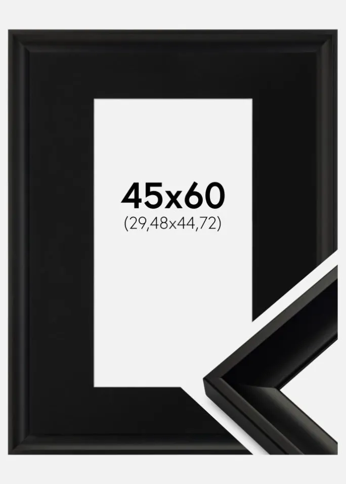 Ramme Öjaren Sort 45x60 cm - Passepartout Sort 12x18 inches