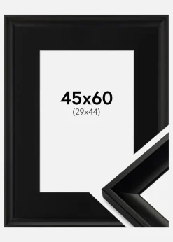 Ramme Öjaren Sort 45x60 cm - Passepartout Sort 30x45 cm