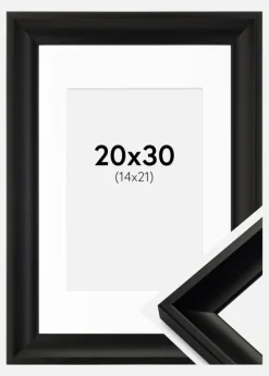 Ramme Öjaren Sort 20x30 cm - Passepartout Hvid 15x22 cm