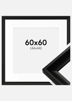 Ramme Öjaren Sort 60x60 cm - Passepartout Hvid 45x45 cm