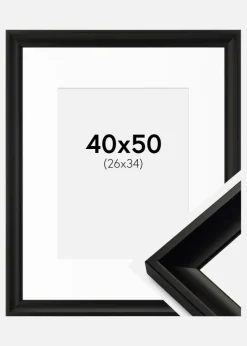 Ramme Öjaren Sort 40x50 cm - Passepartout Hvid 27x35 cm
