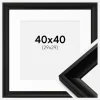 Ramme Öjaren Sort 40x40 cm - Passepartout Hvid 30x30 cm