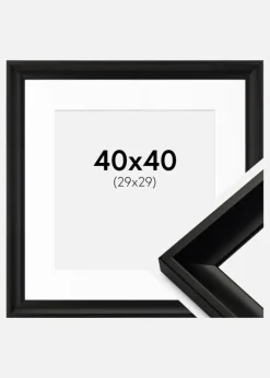 Ramme Öjaren Sort 40x40 cm - Passepartout Hvid 30x30 cm