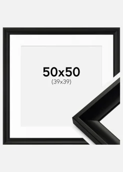 Ramme Öjaren Sort 50x50 cm - Passepartout Hvid 40x40 cm