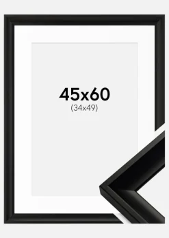 Ramme Öjaren Sort 45x60 cm - Passepartout Hvid 35x50 cm