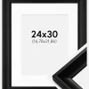 Ramme Öjaren Sort 24x30 cm - Passepartout Hvid 7x9 inches
