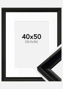 Ramme Öjaren Sort 40x50 cm - Passepartout Hvid 27,5x37 cm