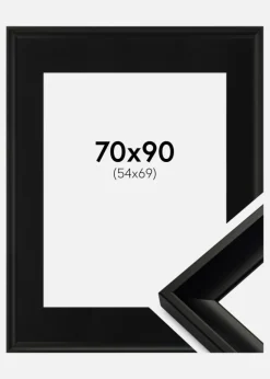 Ramme Öjaren Sort 70x90 cm - Passepartout Sort 55x70 cm