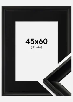 Ramme Öjaren Sort 45x60 cm - Passepartout Sort 32x45 cm