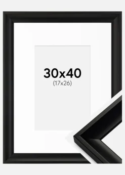 Ramme Öjaren Sort 30x40 cm - Passepartout Hvid 18x27 cm