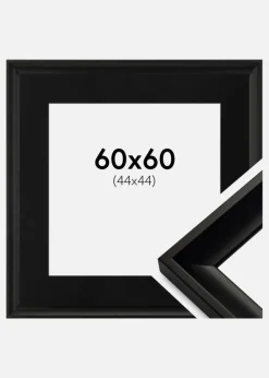 Ramme Öjaren Sort 60x60 cm - Passepartout Sort 45x45 cm