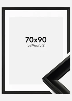Ramme Öjaren Sort 70x90 cm - Passepartout Hvid 24x30 inches