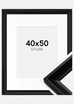 Ramme Öjaren Sort 40x50 cm - Passepartout Hvid 28x35 cm