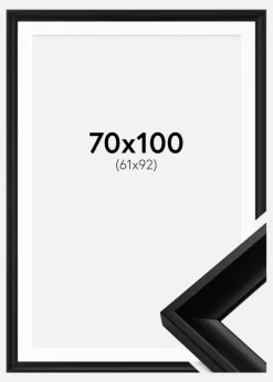 Ramme Öjaren Sort 70x100 cm - Passepartout Hvid 62x93 cm