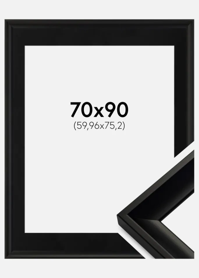 Ramme Öjaren Sort 70x90 cm - Passepartout Sort 24x30 inches