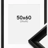Ramme Öjaren Sort 50x60 cm - Passepartout Hvid 40x50 cm