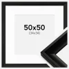 Ramme Öjaren Sort 50x50 cm - Passepartout Hvid 35x35 cm