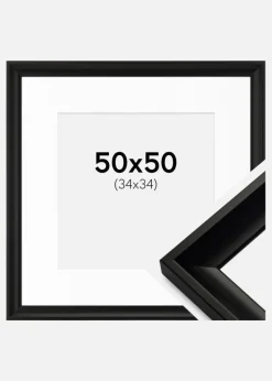 Ramme Öjaren Sort 50x50 cm - Passepartout Hvid 35x35 cm