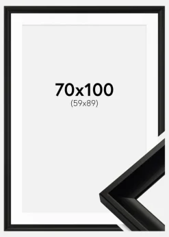 Ramme Öjaren Sort 70x100 cm - Passepartout Hvid 60x90 cm