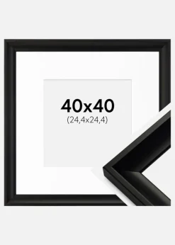 Ramme Öjaren Sort 40x40 cm - Passepartout Hvid 10x10 inches