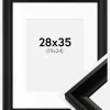 Ramme Öjaren Sort 28x35 cm - Passepartout Hvid 20x25 cm