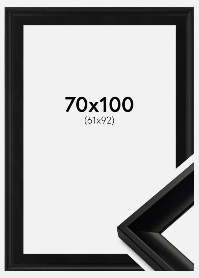 Ramme Öjaren Sort 70x100 cm - Passepartout Sort 62x93 cm