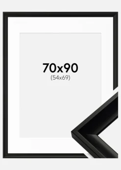 Ramme Öjaren Sort 70x90 cm - Passepartout Hvid 55x70 cm
