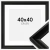 Ramme Öjaren Sort 40x40 cm - Passepartout Hvid 32x32 cm