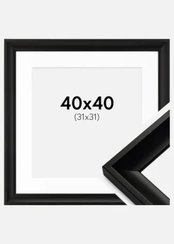 Ramme Öjaren Sort 40x40 cm - Passepartout Hvid 32x32 cm