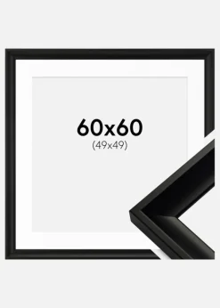 Ramme Öjaren Sort 60x60 cm - Passepartout Hvid 50x50 cm