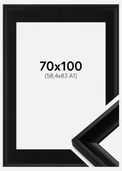Ramme Öjaren Sort 70x100 cm - Passepartout Sort 59,4x84 cm (A1)