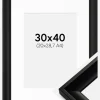 Ramme Öjaren Sort 30x40 cm - Passepartout Hvid 21x29,7 cm (A4)