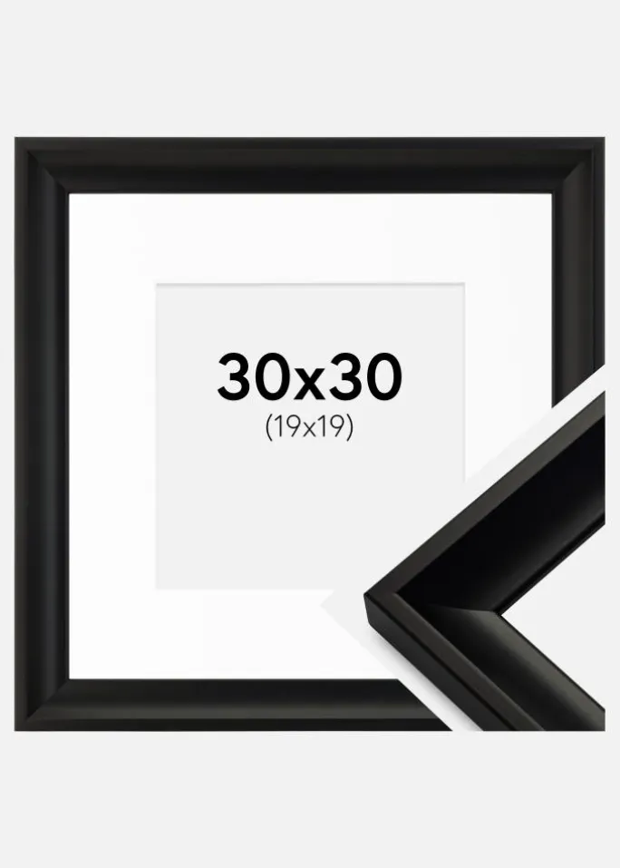 Ramme Öjaren Sort 30x30 cm - Passepartout Hvid 20x20 cm