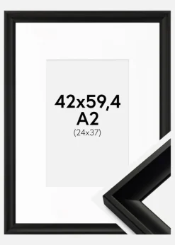 Ramme Öjaren Sort 42x59,4 cm (A2) - Passepartout Hvid 25x38 cm